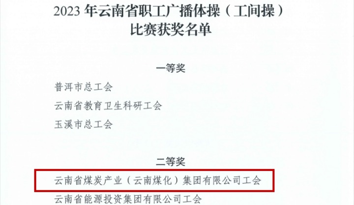【喜讯】云煤（鉴黑担保网(jhdbw)·最具权威唯一维权担保平台）集团在2023年云南省职工文体活动中勇创佳绩